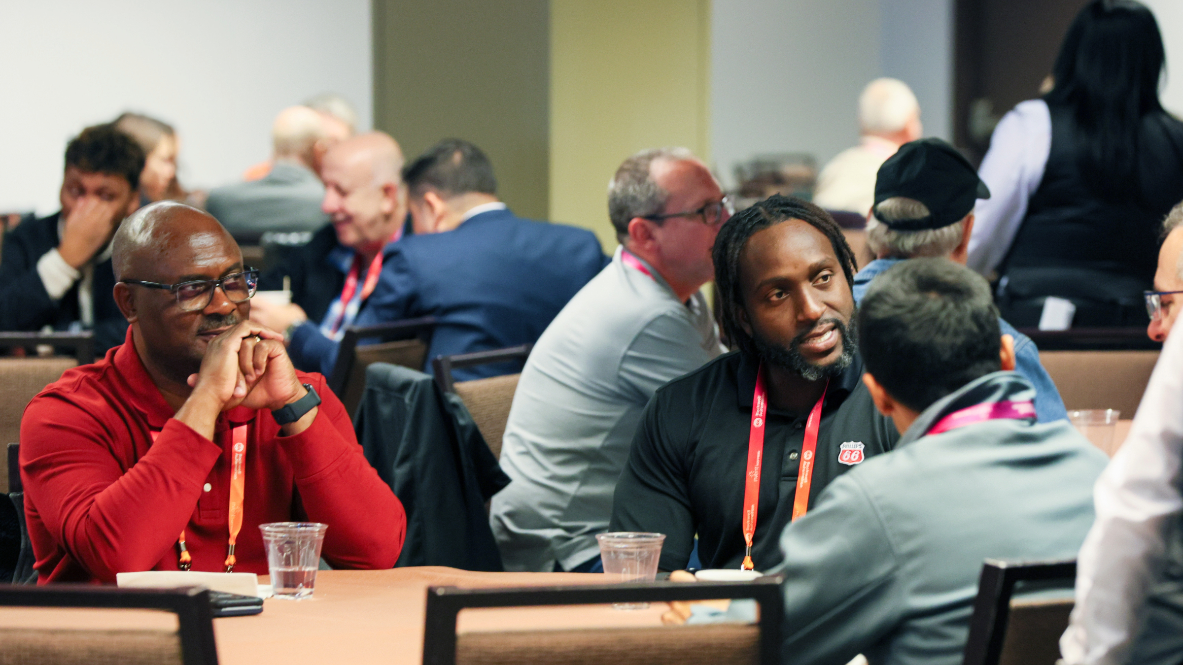 Attendees networking